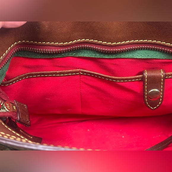 Dooney Bourke Handbag Chestnut Florentine Leather Front Pocket‎ Satchel - Picture 11 of 15